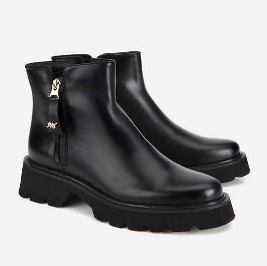 Gjysëm çizme lëkurë origjinale ngjyrë e zezë