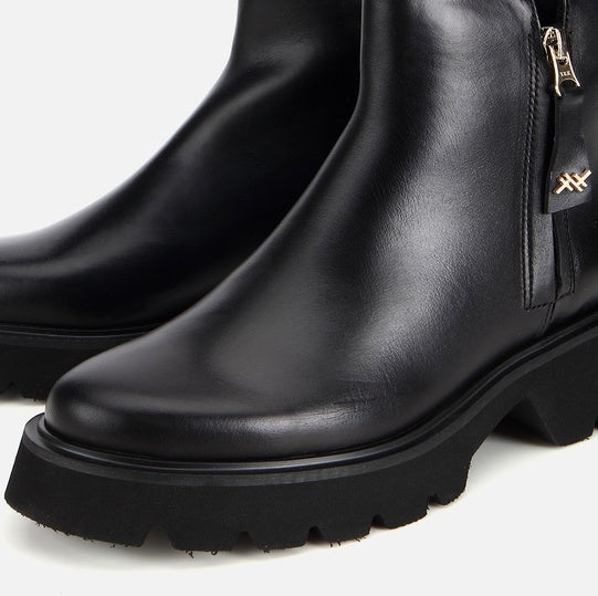 Gjysëm çizme lëkurë origjinale ngjyrë e zezë