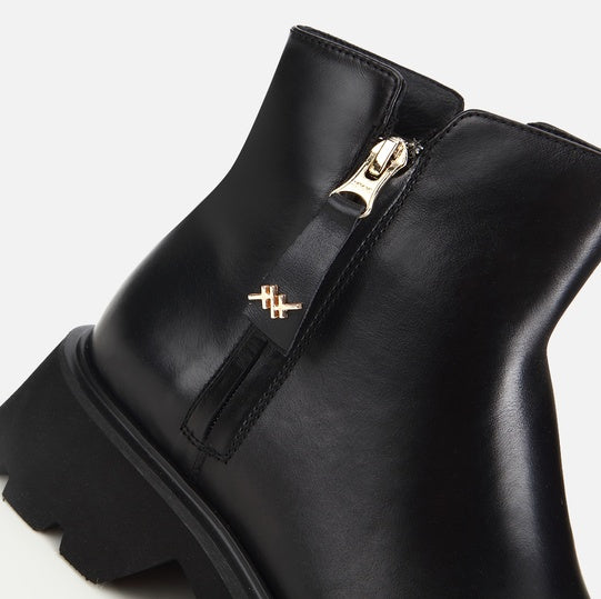 Gjysëm çizme lëkurë origjinale ngjyrë e zezë