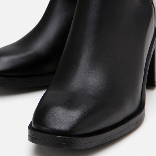 Çizme e gjatë lëkurë origjinale ngjyrë e zezë