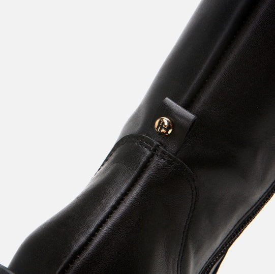 Çizme e gjatë lëkurë origjinale ngjyrë e zezë