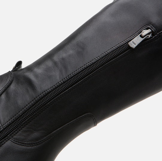 Çizme e gjatë lëkurë origjinale ngjyrë e zezë