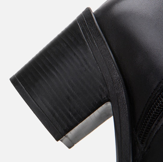 Çizme e gjatë lëkurë origjinale ngjyrë e zezë