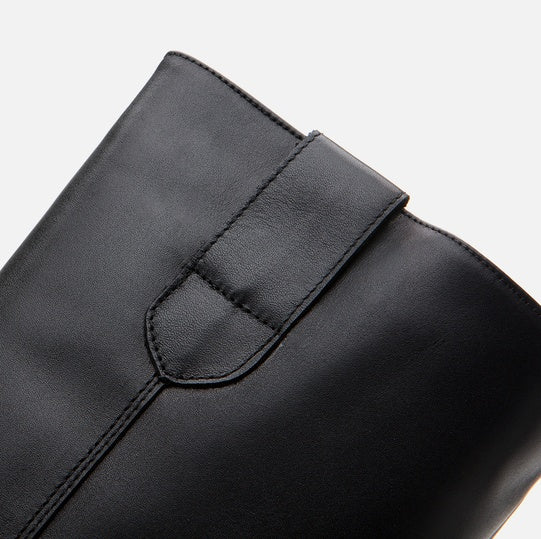 Çizme e gjatë lëkurë origjinale ngjyrë e zezë