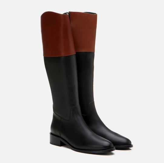 Çizme e gjatë lëkurë origjinale ngjyrë e zezë