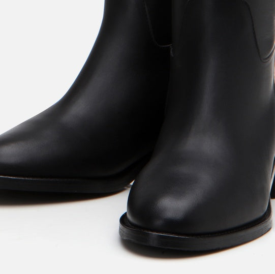 Çizme e gjatë lëkurë origjinale ngjyrë e zezë