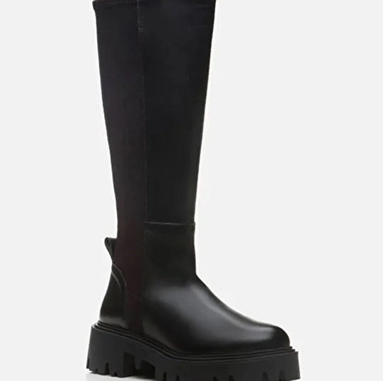 Çizme e gjatë lëkurë origjinale ngjyrë e zezë