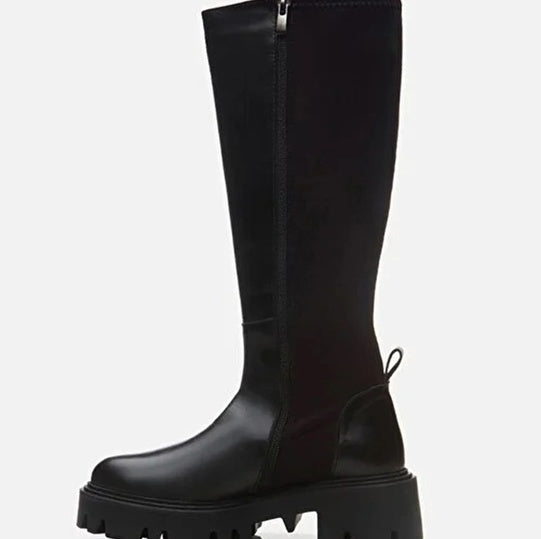 Çizme e gjatë lëkurë origjinale ngjyrë e zezë