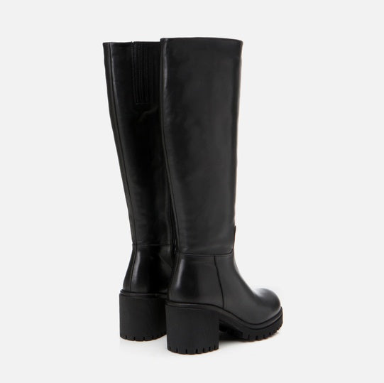 Çizme e gjatë lëkurë origjinale ngjyrë e zezë