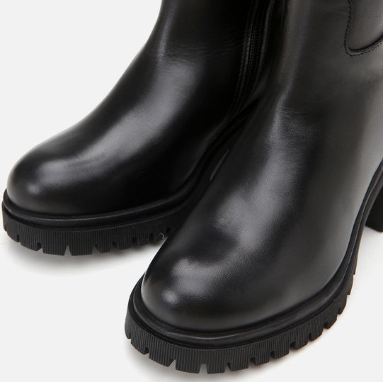 Çizme e gjatë lëkurë origjinale ngjyrë e zezë