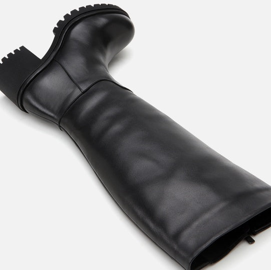 Çizme e gjatë lëkurë origjinale ngjyrë e zezë