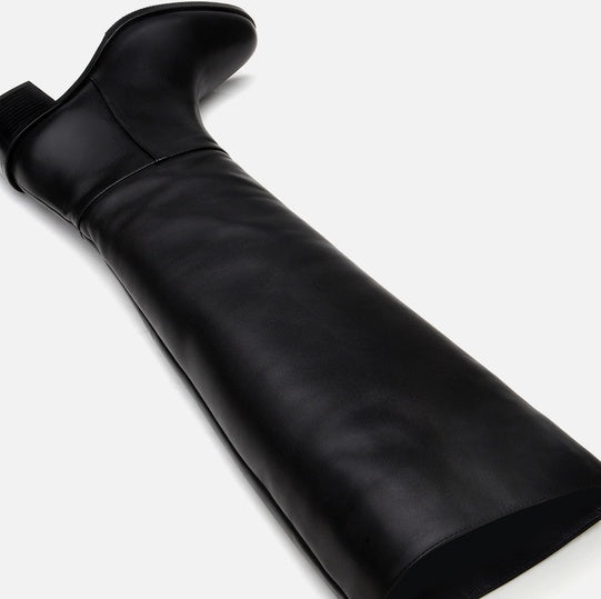 Çizme e gjatë lëkurë origjinale ngjyrë e zezë