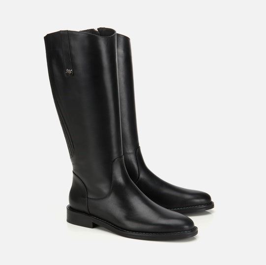 Çizme e gjatë lëkurë origjinale ngjyrë e zezë