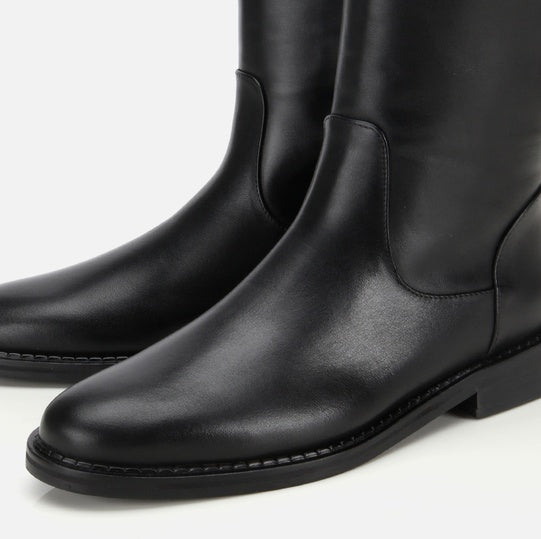 Çizme e gjatë lëkurë origjinale ngjyrë e zezë