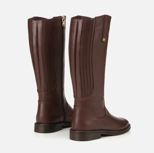 Çizme e gjatë lëkurë origjinale ngjyrë kafe