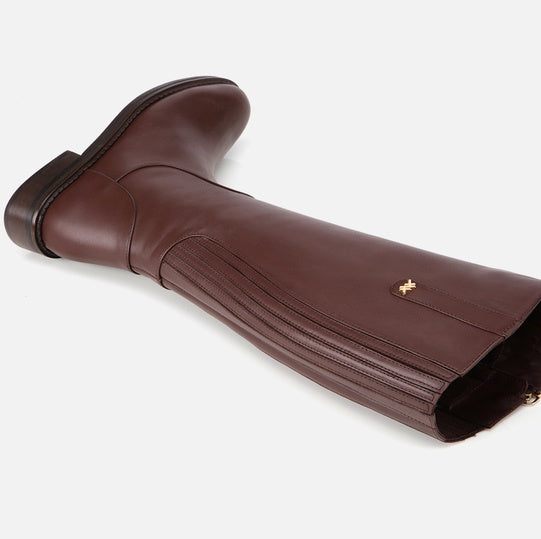 Çizme e gjatë lëkurë origjinale ngjyrë kafe