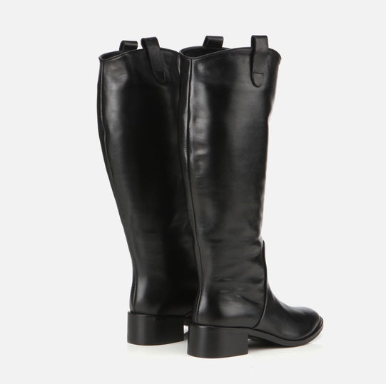 Çizme e gjatë lëkurë origjinale ngjyrë e zezë