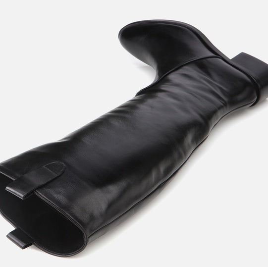 Çizme e gjatë lëkurë origjinale ngjyrë e zezë