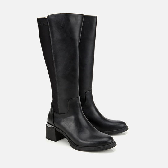 Çizme e gjatë lëkurë origjinale ngjyrë e zezë