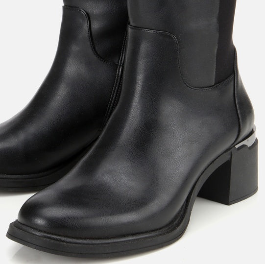 Çizme e gjatë lëkurë origjinale ngjyrë e zezë