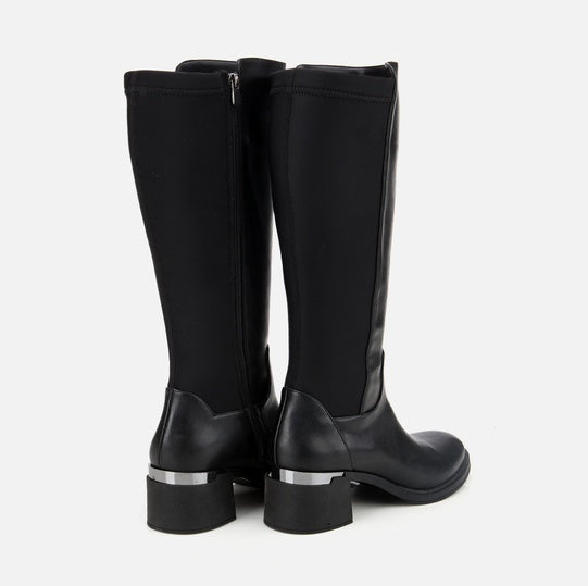 Çizme e gjatë lëkurë origjinale ngjyrë e zezë