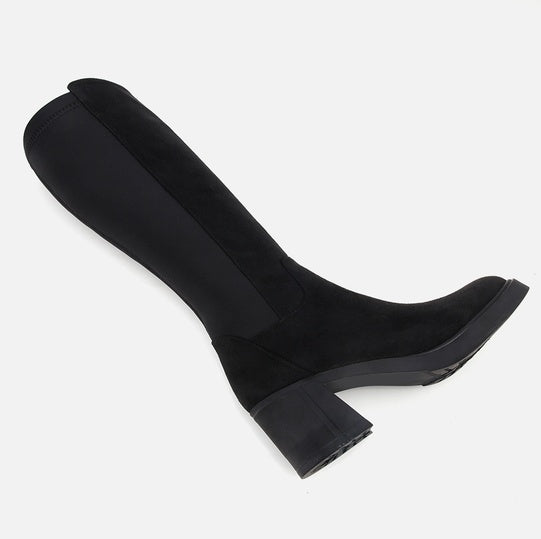 Çizme e gjatë lëkurë origjinale ngjyrë e zezë