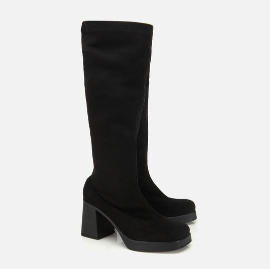 Çizme e gjatë lëkurë origjinale ngjyrë e zezë