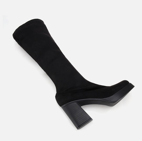 Çizme e gjatë lëkurë origjinale ngjyrë e zezë