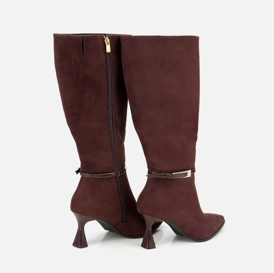 Çizme e gjatë lëkurë origjinale ngjyrë kafe