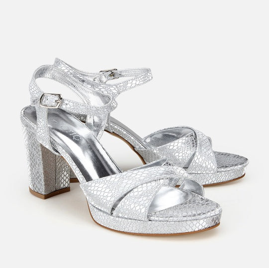Sandale lëkurë origjinale ngjyrë argjend