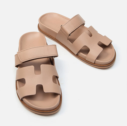 Papuqe lëkurë origjinale ngjyrë bezhë