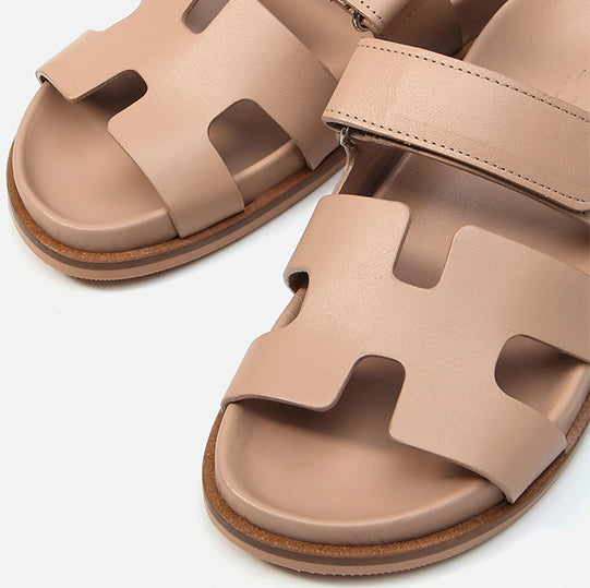 Papuqe lëkurë origjinale ngjyrë bezhë