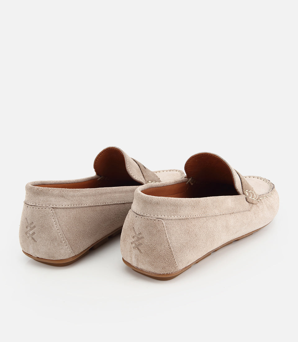 Erkek Süet Deri Bej Comfort Günlük Loafer - back