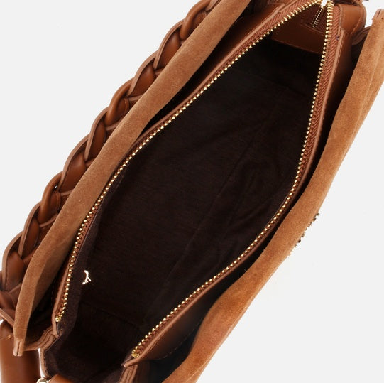 Çantë elegante lëkurë origjinale ngjyrë kafe