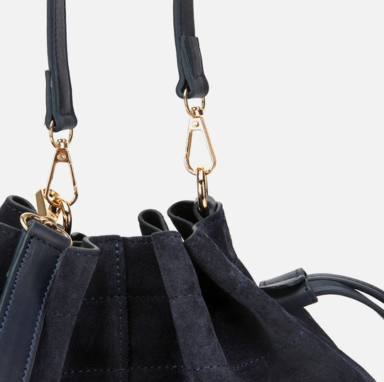 Çantë elegante lëkurë origjinale ngjyrë navy