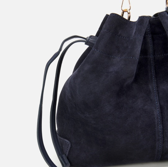 Çantë elegante lëkurë origjinale ngjyrë navy