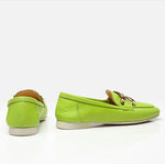 Load image into Gallery viewer, Këpuce lëkurë origjinale ngjyrë e gjelbër
