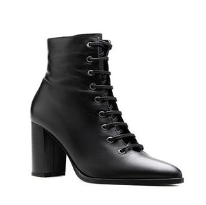 Gjysëm çizme lëkurë origjinale ngjyrë e zezë